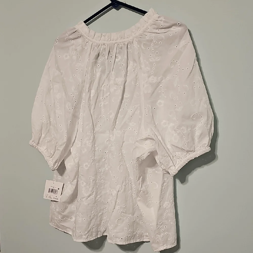 Falls Creek White Eyelet Women's Top. Size Xl. Nwt. - Picture 5 of 5